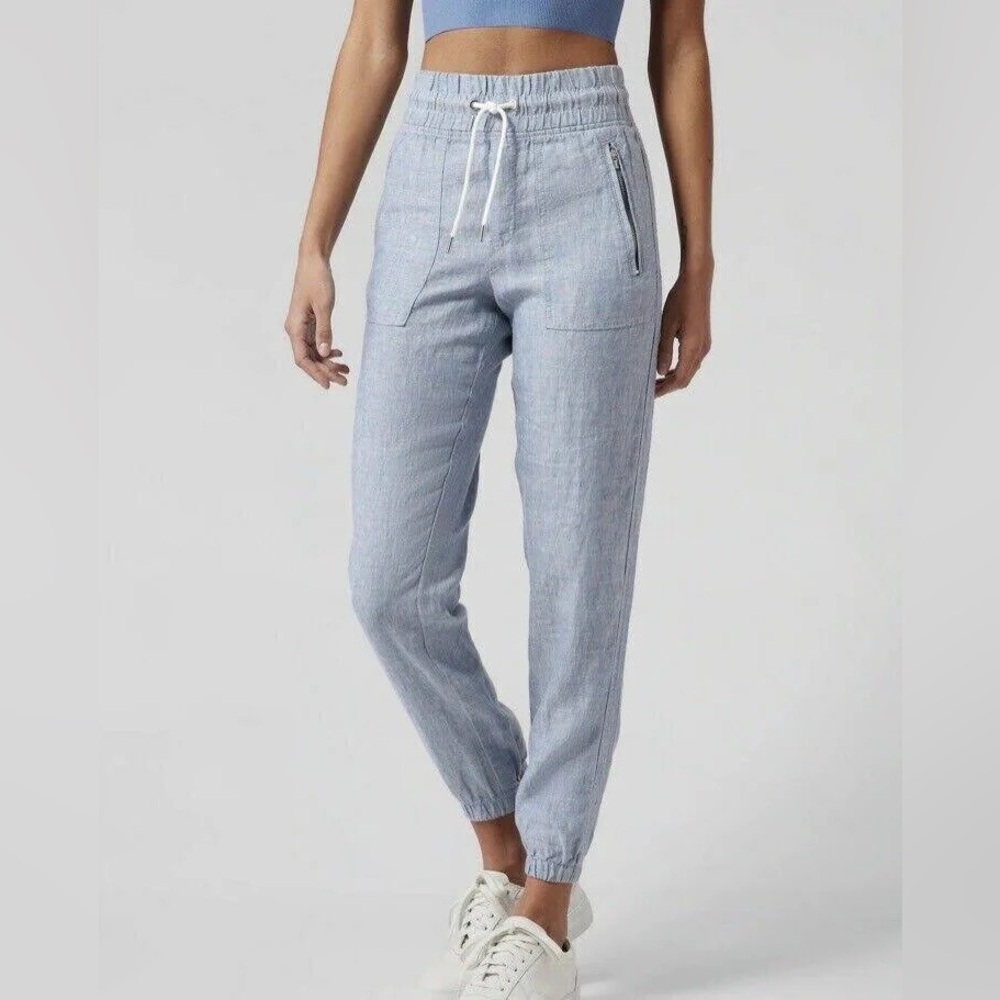 Athleta Women's Cabo Linen Blue Joggers
